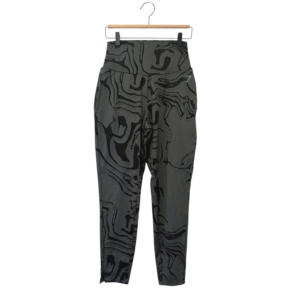 NWOT Gymshark GS Power Bottoms Gray and Black Print Size S